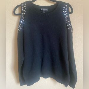 INC Black sweater with rhinestones
